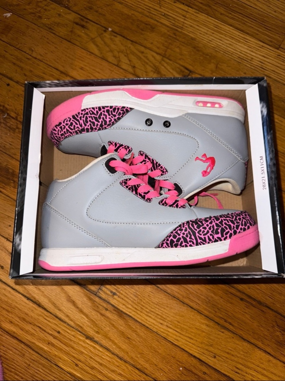 Women's Gray and Pink High-Top Sneakers - Sporty Fashion